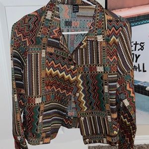 Tribal print jacket. Size small. Never worn.